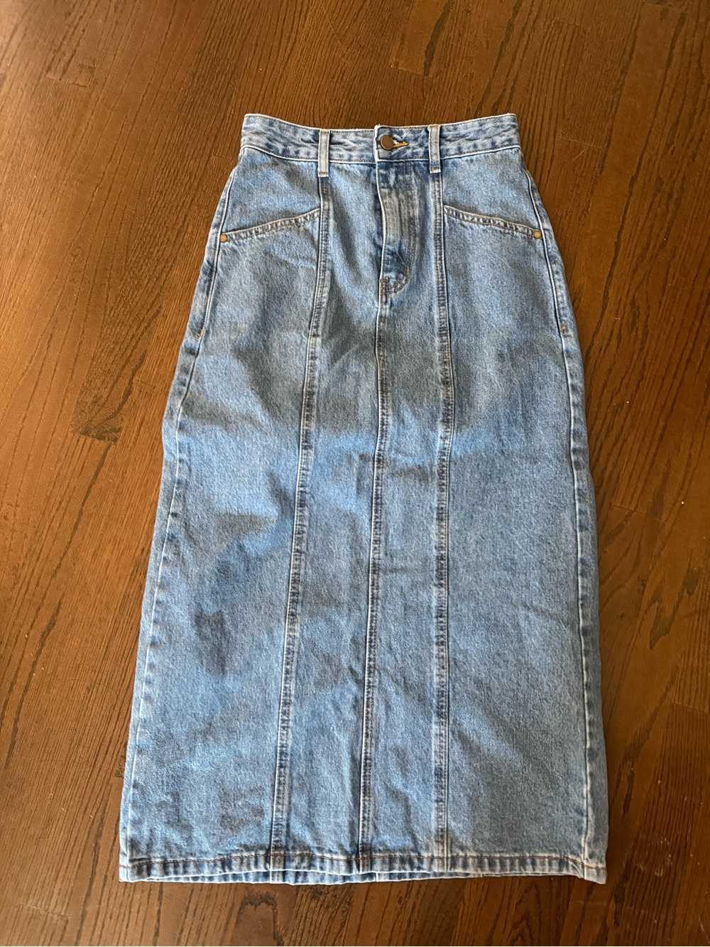 Heritage Denim Midi Skirt - Classic Blue
